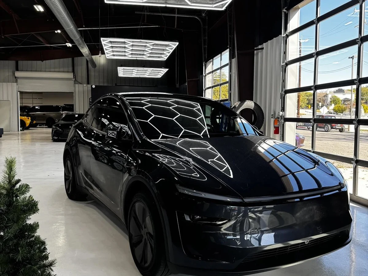 Paint protection film on a new car